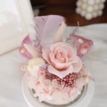 巴黎粉  永生花禮  玻璃盅