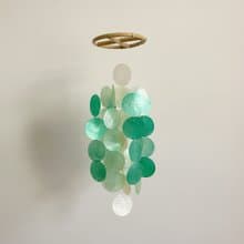 PRE-MADE | Danish Mansion_Green Circle |Capiz Shell Wind Chime Mobile | #0-334