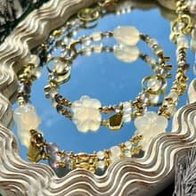 - 花好月圓 -天然水晶手鏈/黃銅手鍊