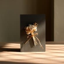 【24小時快速出貨】文青白色蠟菊卡片/手工卡片/生日/情人/七夕