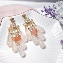 瑪瑙 玉蘭花 元寶 一元復始 成功 事業 招財 智慧 耳環 單品 禮物