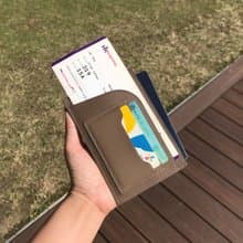 【Passport套/護照夾】卡其灰色植鞣牛皮/旅行/多色可選/手工製造