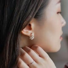 手工編織天然淡水珍珠 醫療鋼耳環耳夾