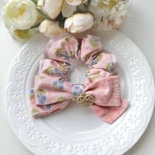 大人氣質棉布蝴蝶結髮圈大腸圈-藍色花束