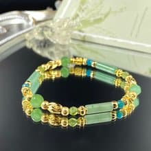 早春 | 藍磷灰 橄欖石 東陵玉 | 生命之春 | 女士水晶手鍊