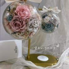 永生花檯燈/手機可無線充電