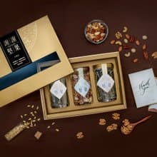 金盒 謝謝情比金堅禮盒(3罐附提袋)(綜合五堅果,海脆, 黑芝麻糕)