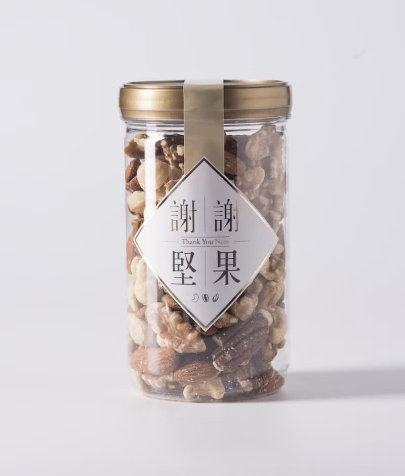 金盒 謝謝情比金堅禮盒(3罐附提袋)(綜合五堅果,海脆, 黑芝麻糕)