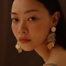 2021時空重疊耳環/耳針耳夾 耳夾耳環 樹脂 手工 婚禮飾品 聖誕節