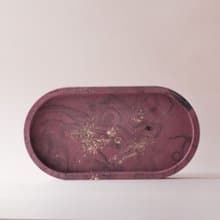 Jesmonite英國礦石樹脂/置物盤-神秘紫大理石紋