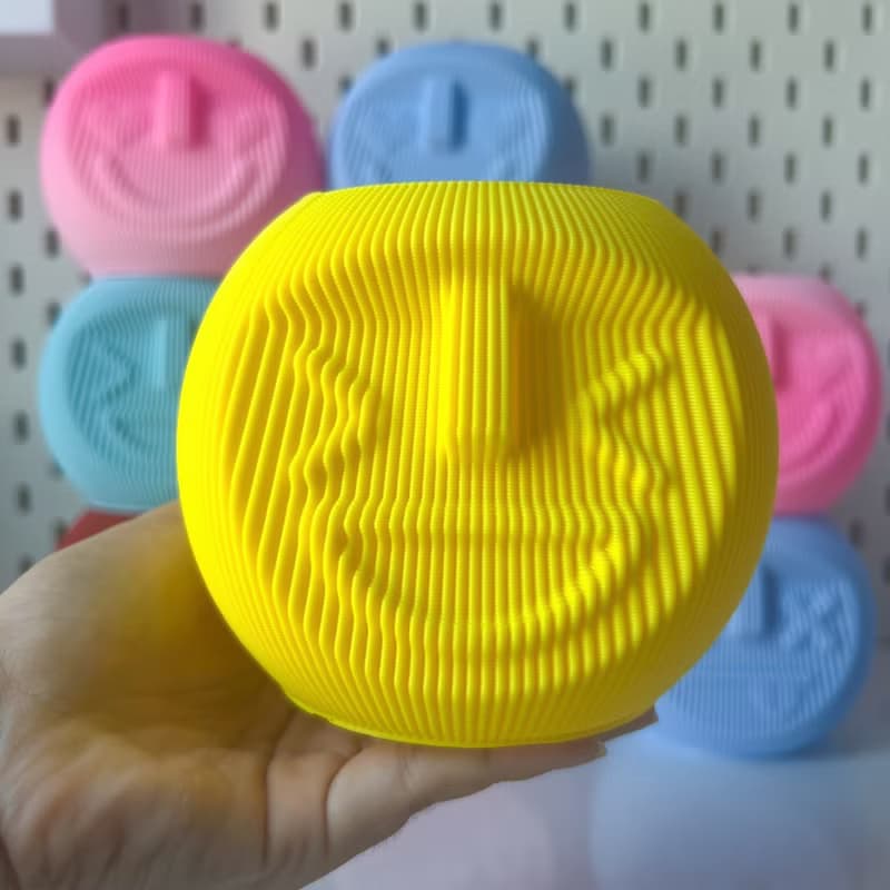 face vase (storage box) - Yellow color