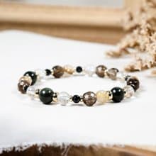 綠幽靈 茶晶 金髮晶 白水晶 手鍊 天然礦石水晶