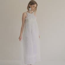 organza pocket dress 歐干紗口袋洋裝 fog white 雲霧白