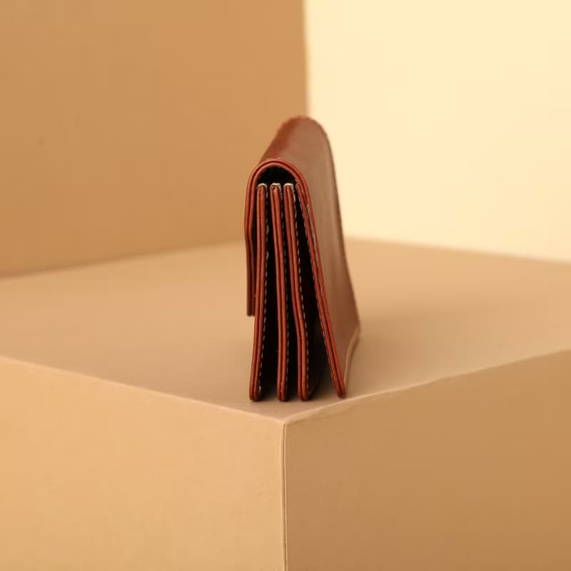 Accordion Card Case Leather Personalized