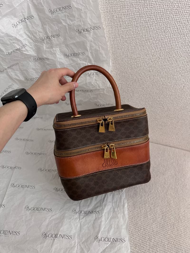 中古包 CELINE 焦糖雙層Vanity手袋