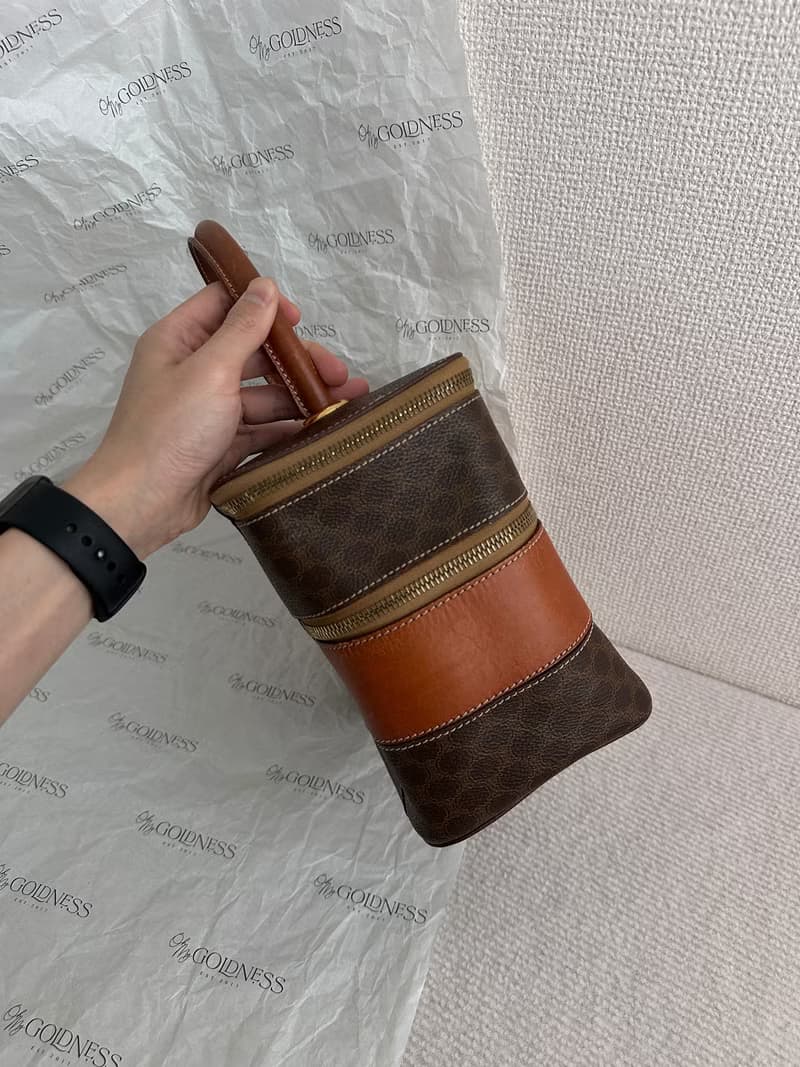 中古包 CELINE 焦糖雙層Vanity手袋
