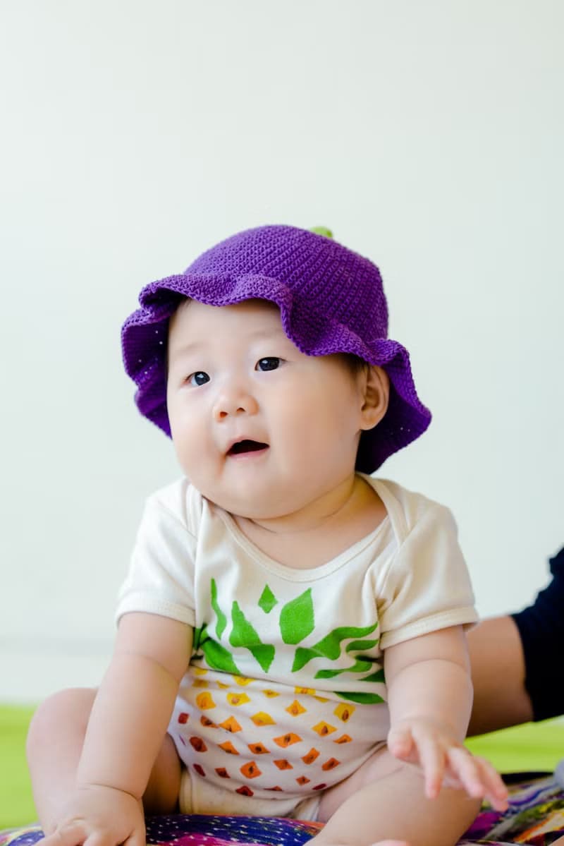 100%棉製 手織漁夫帽 嬰兒帽 蔬菜造型  I  彌月禮 生日禮