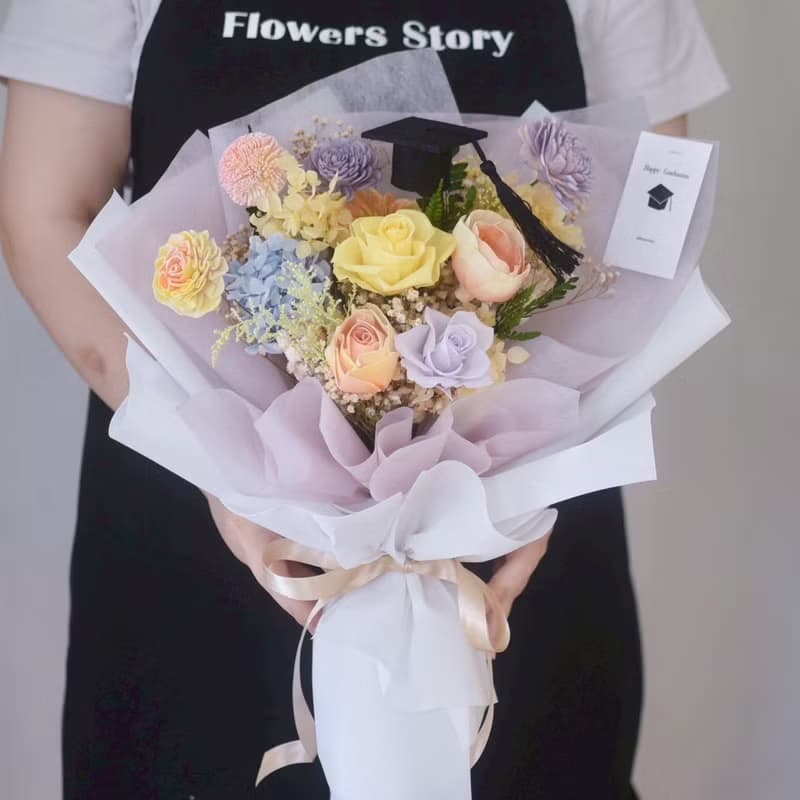 /畢業花束C款/永生花 乾燥花 教師節 情人節 韓系花束