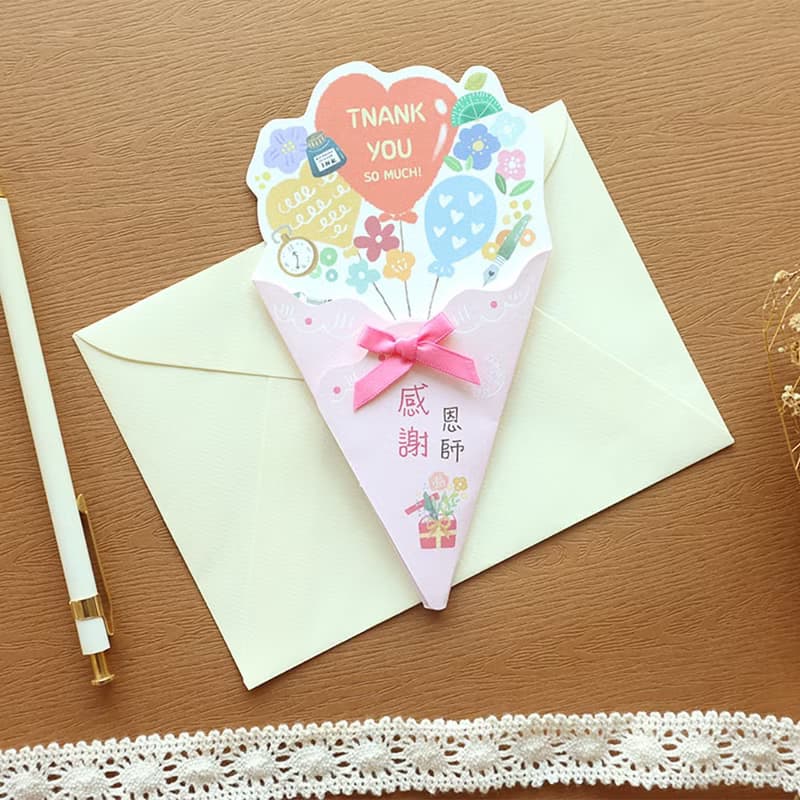 教師節祝福花束蝴蝶結50K卡片 (2圖)  SGC-330