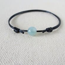 本命年【幸運石】冰種翡翠韓國蠟線手鍊*Lga11*招財、防小人