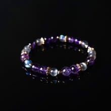 輕設計系列 // 拉長石紫水晶 手鍊 // 智慧 舒緩思緒