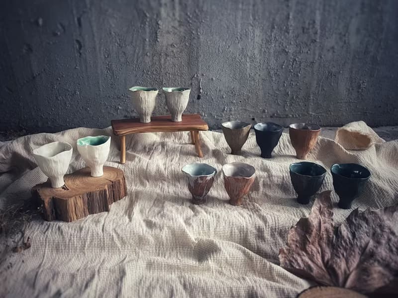 宴會盛放茶酒花杯・品茶杯・小酒杯・對杯  / 落葉栗 /