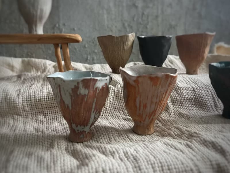 宴會盛放茶酒花杯・品茶杯・小酒杯・對杯  / 落葉栗 /
