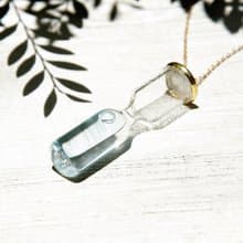 情人節禮物 / 海洋風 / 英式透明感玻璃球沙漏項鍊 -蔚藍海岸