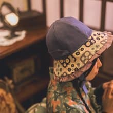 【昭和花柄】古典荷葉帽/遮陽帽/漁夫帽
