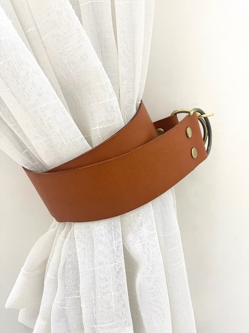 極簡皮革窗簾繫帶/喬遷禮物創意//窗簾繫帶