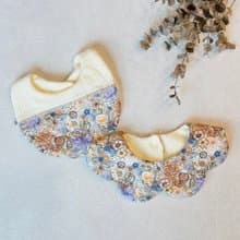 奶油花花圍兜兜l八層紗圍兜兜l彌月禮盒l新生禮l花瓣兜