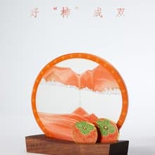 事事如意柿子流沙畫 中國古韻禮盒 室內擺設 家居裝飾品 開運招財