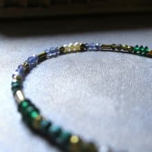 VIIART。童年-森林。珍珠堇青綠松寶石黃銅手鍊龍貓配色TOTORO