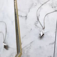 銀錠小寶石-簡約菱形 Silver925項鍊/鎖骨鍊 情人節禮物