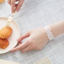 【禮物】Moana圈圈蕾絲捷克水晶 純銀手鍊/手環-淺粉+象牙白