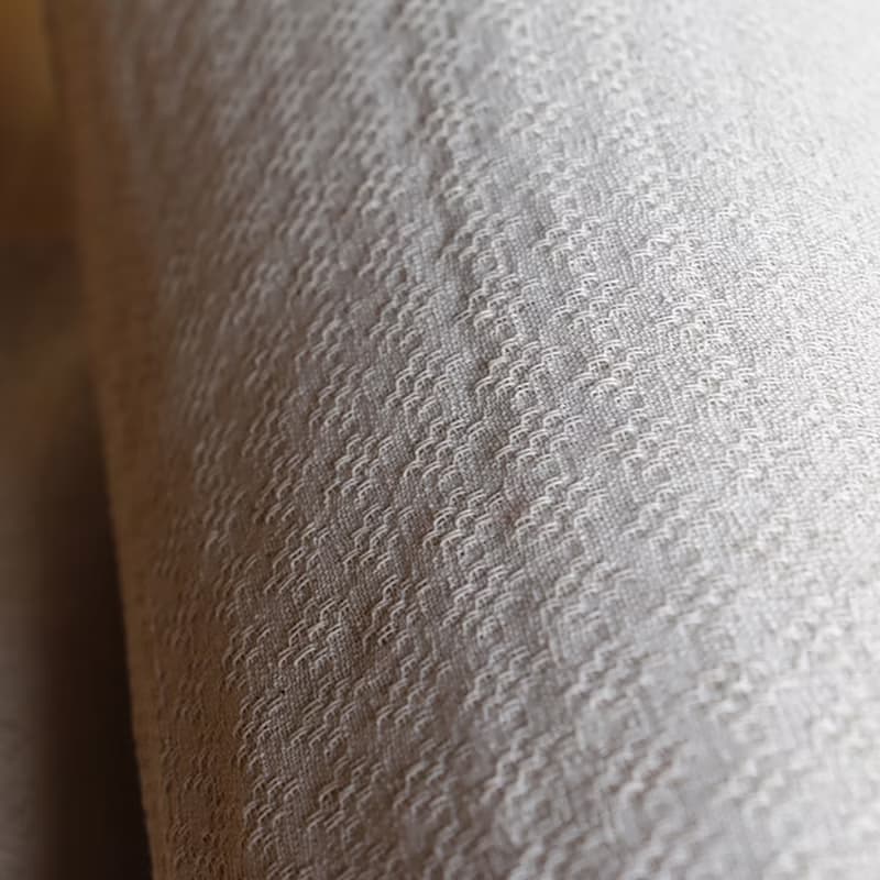 純棉手工織布桌旗茶席圍巾面料 花瓣提花 本色九瓣花 寬幅45cm