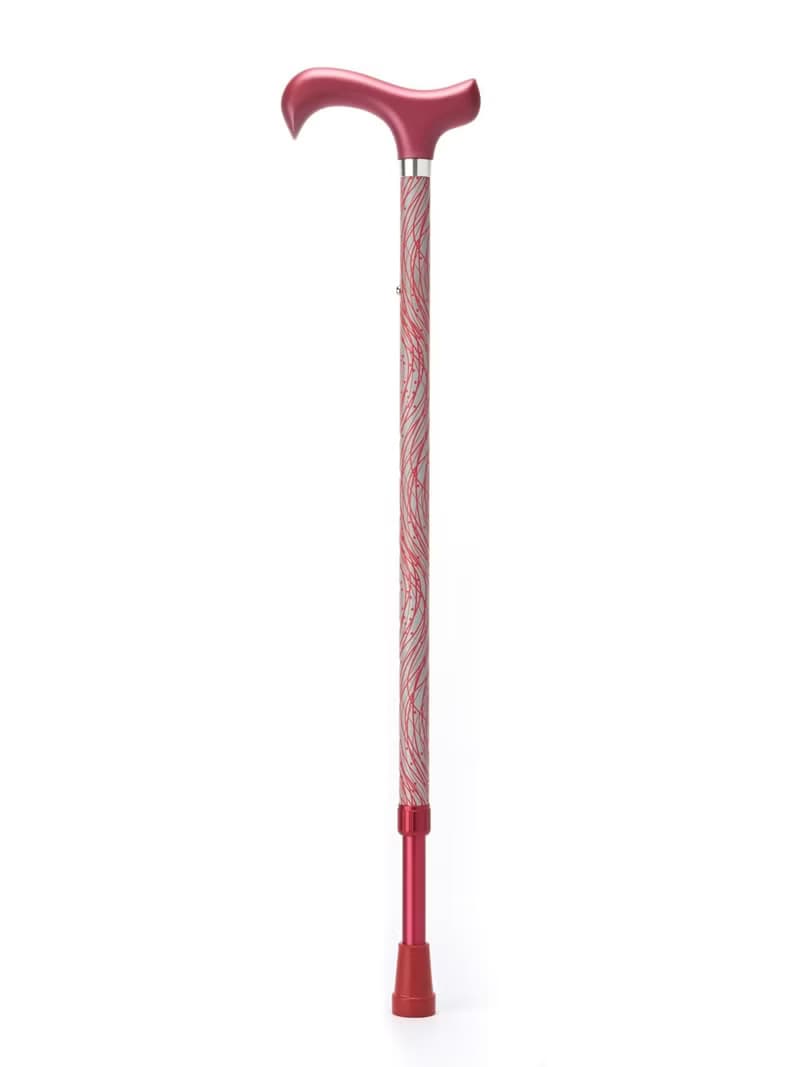 夜間時尚反光手杖 - 水紋紅