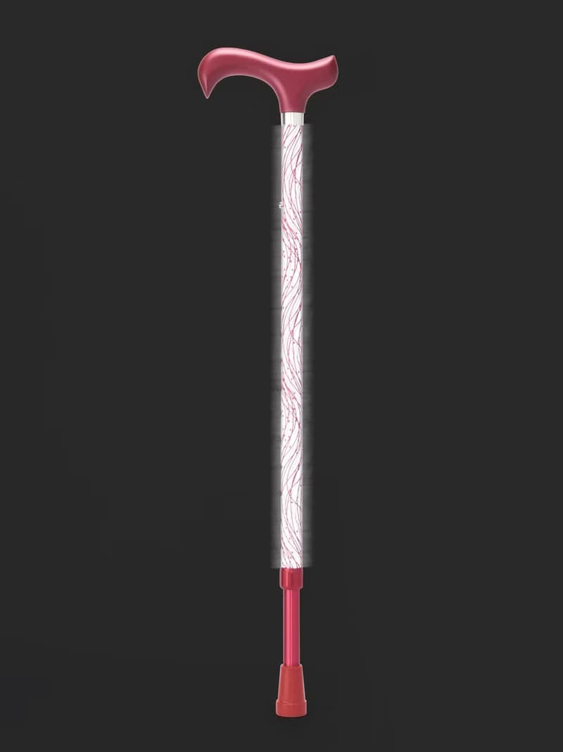 夜間時尚反光手杖 - 水紋紅
