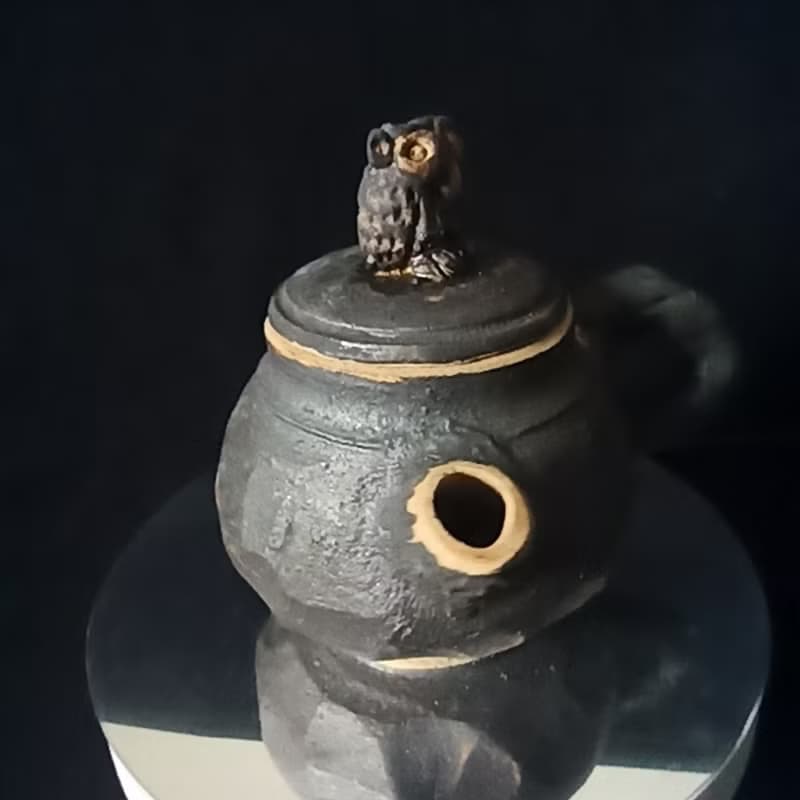 小容量茶壺貓頭鷹造型壺鈕陳炫亨手作壺