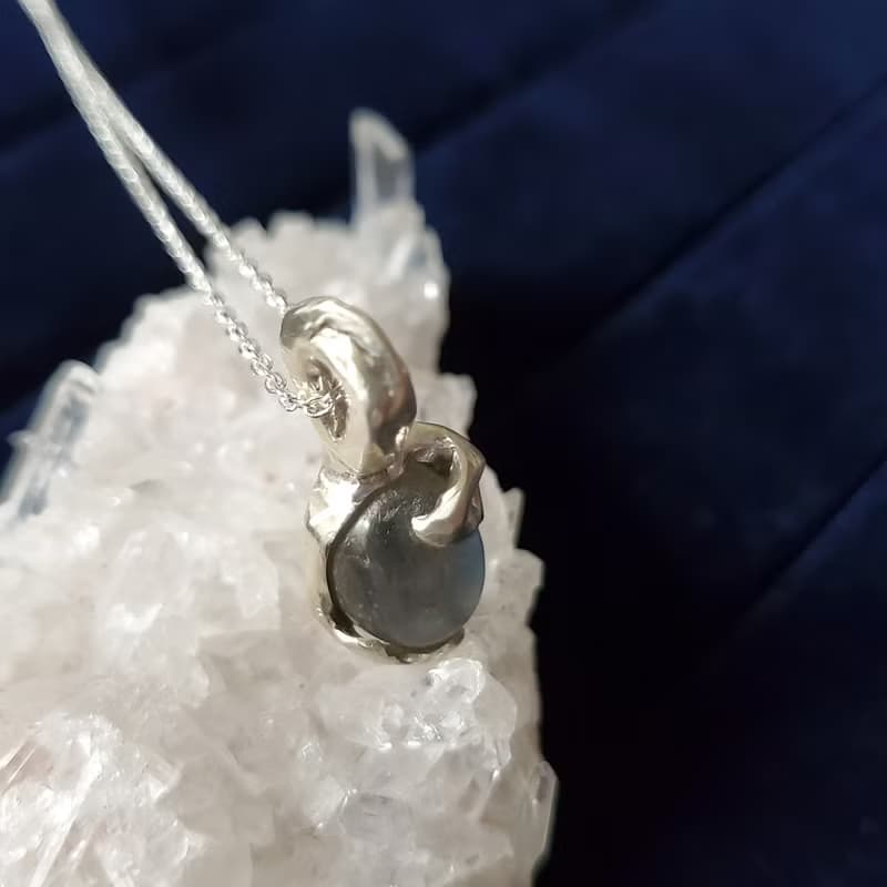 拉長石項鍊 4 | 礦石項鍊 925銀項鍊 交換禮物 生日禮物