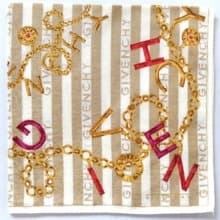 Givenchy Vintage Handkerchief Charm Jewelry 19 x 18.5 inches