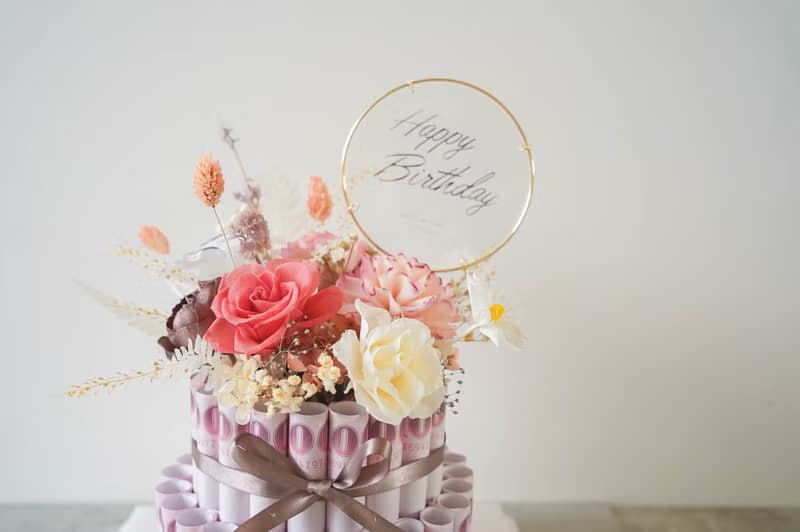 【竒植花物】莓果雙層有錢花蛋糕/永生花/生日/結婚紀念日/母親節