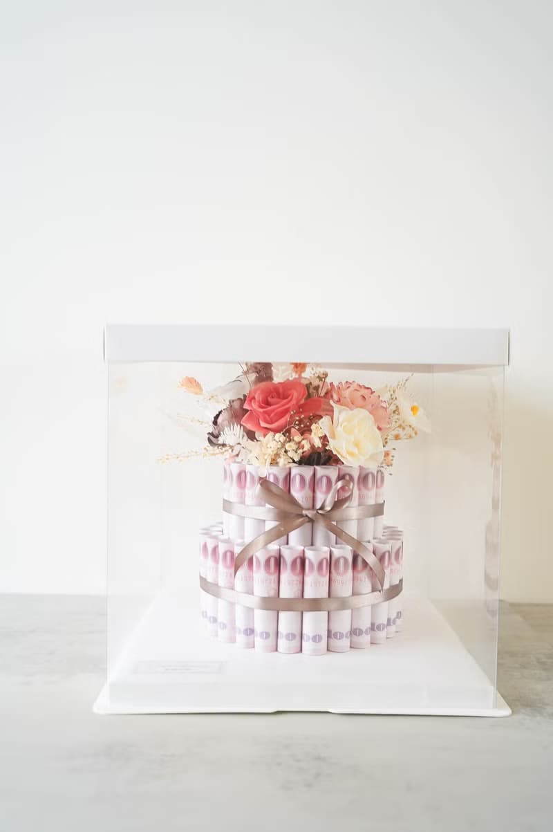 【竒植花物】莓果雙層有錢花蛋糕/永生花/生日/結婚紀念日/母親節