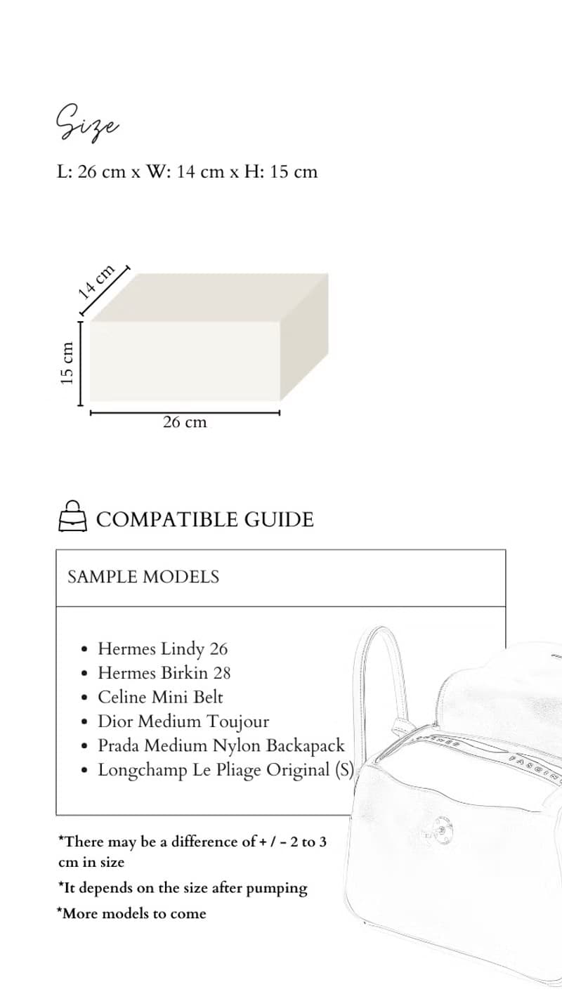 內枕 | Bag Pillow | Puff -Hermes - Lindy 26| 適用多款手袋