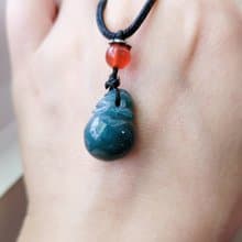 【親翠】天然翡翠 瓜地馬拉冰藍綠立體圓胖錢袋 | 袋袋有錢花