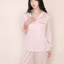 法式復古 22姆米真絲家居服套裝 睡衣