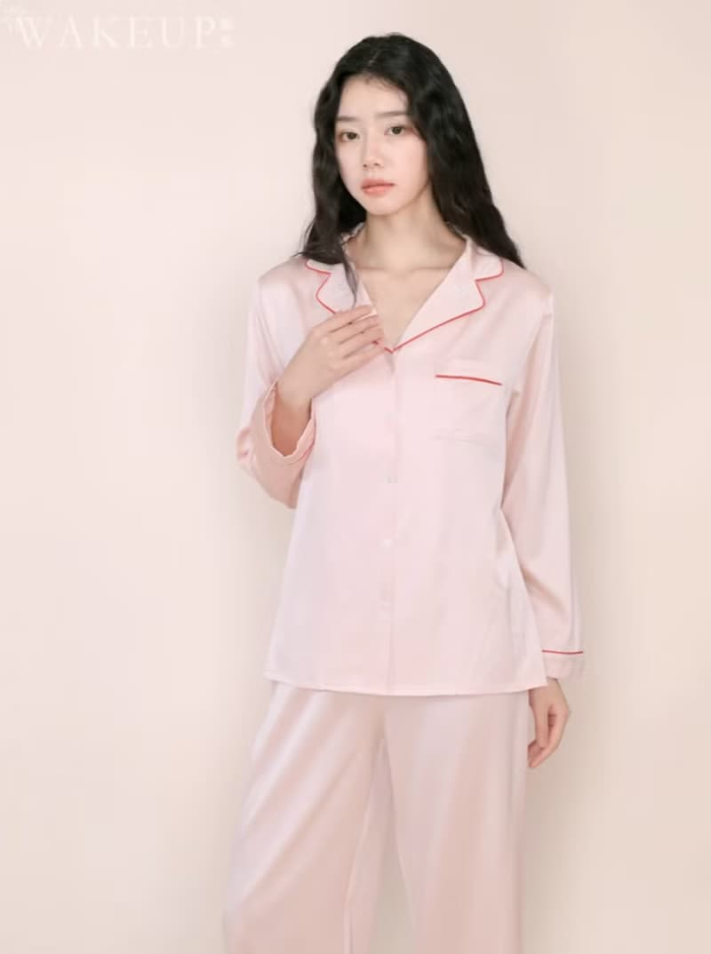 法式復古 22姆米真絲家居服套裝 睡衣