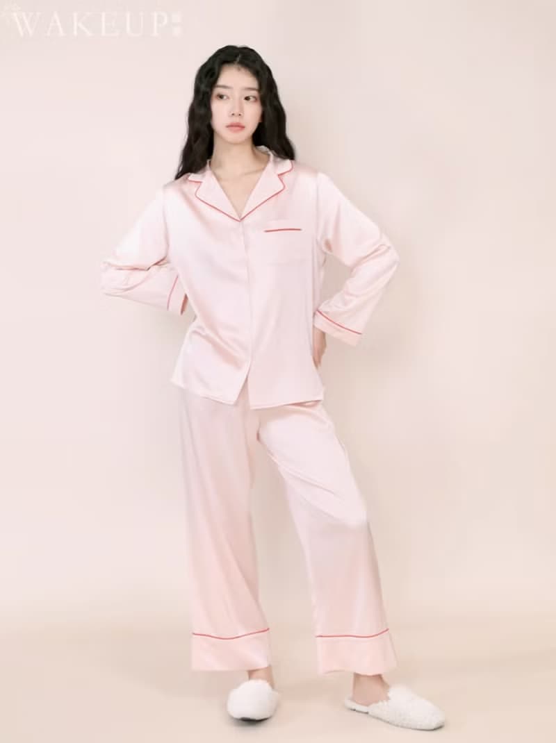 法式復古 22姆米真絲家居服套裝 睡衣