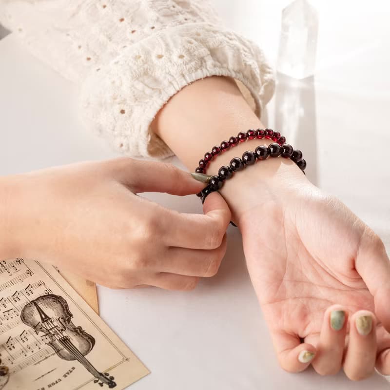 【無瑕】烈焰玫瑰-石榴石手鍊