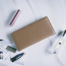 【禮盒】經典真皮簡約扣式長夾 X0084 灰